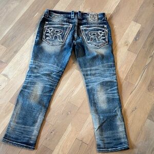 Rock Revival Men's Faded Blue Jeans